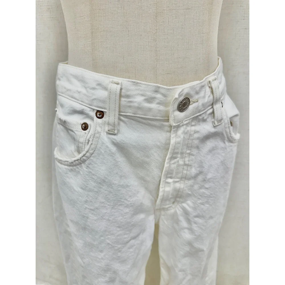 AGOLDE White Low Curve Jean in Milkshake Womens Size 27 100% Cotton A197B-1183